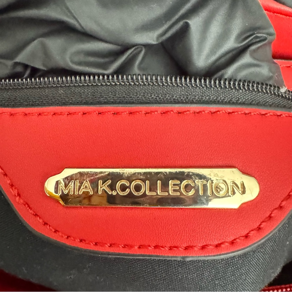 MKF Collection Blue Red Chain Shoulder Bag with Matching Wristlet - Picture 8 of 12
